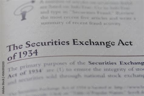 The Securities Exchange Act Of 1934 Printed In Text On Page As Visual