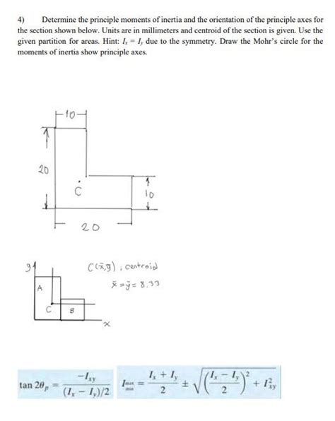 Solved 4 Determine The Principle Moments Of Inertia And The Chegg