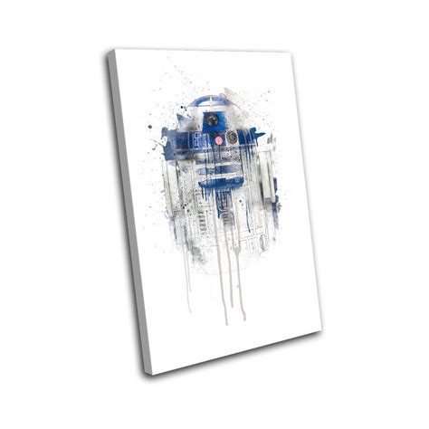 Star Wars Retro Grunge Abstract R2 D2 Movie Greats Canvas Art Print Box