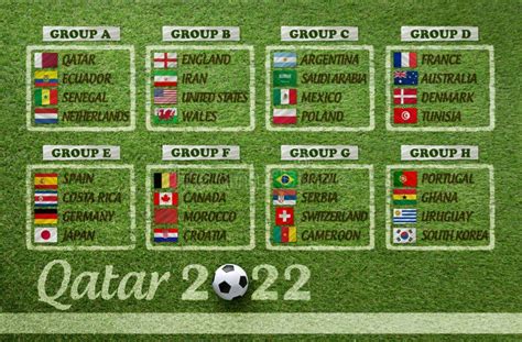 Groups Qatar World Cup 2022 Flags Stock Photos Free Royalty Free