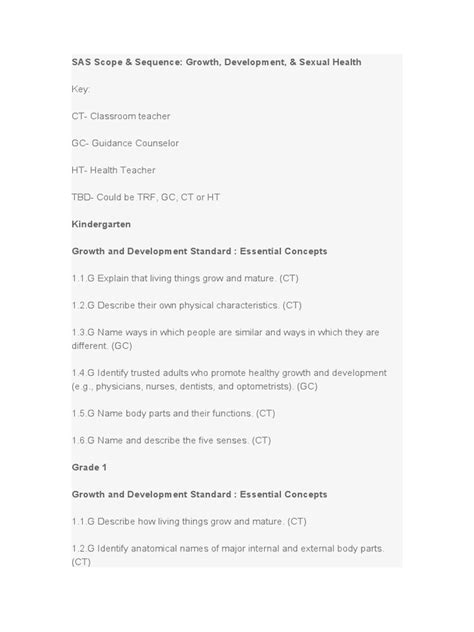 Sas Gd Scope Sequence Pdf Human Sexual Activity Communication