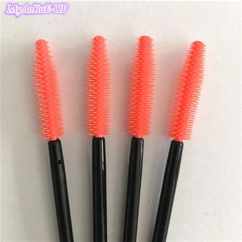 New Color Pcs Lot Mascara Brushes Eyelash Brush Silicone Disposable