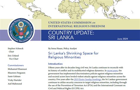 USCIRF Releases Report On Religious Freedom In Sri Lanka USCIRF