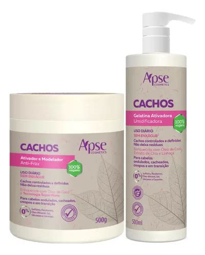 Kit Apse Cachos Ativador Anti frizz 500g E Gelatina 500ml Frete grátis