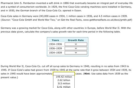 Solved Pharmacist John S Pemberton Invented A Soft Drink In Chegg