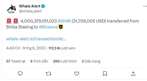 4 Nghìn Tỷ Shiba Inu Shib được Chuyển đến Binance Chuyện Gì đang Xảy Ra