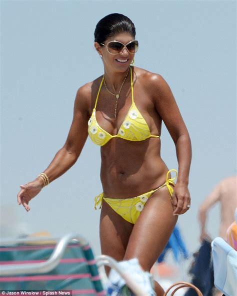 Teresa Giudice Displays Bronzed Body In Skimpy Yellow Bikini Daily