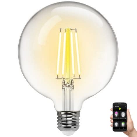 LED Stmívatelná žárovka FILAMENT G125 E27 6W 230V 2700 6500K Wi Fi