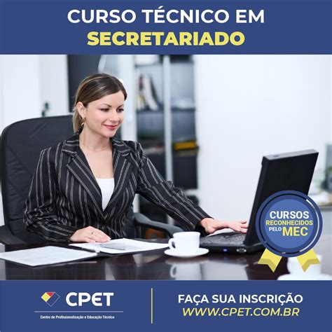 O curso técnico em secretariado permite que os alunos tenham contato ...