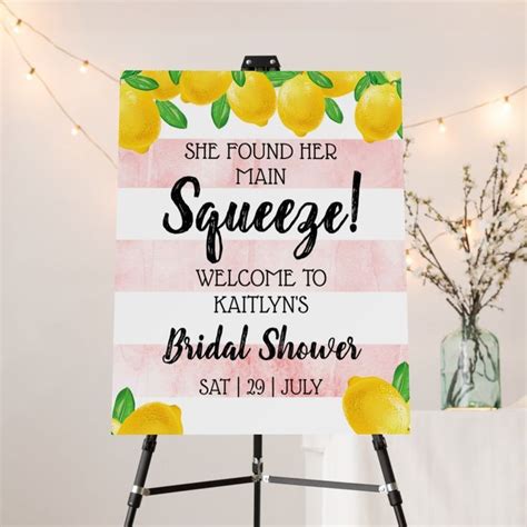 She Found Her Main Squeeze Lemon Bridal Shower Foam Board Zazzle In