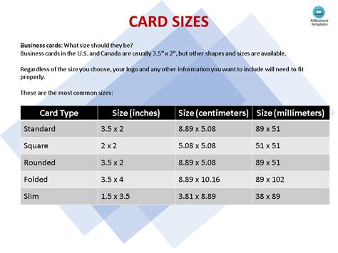 Business Card Size Templates At Allbusinesstemplates