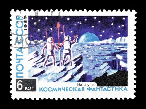 Space Exploration On Postage Stamps Editorial Photography Image Of