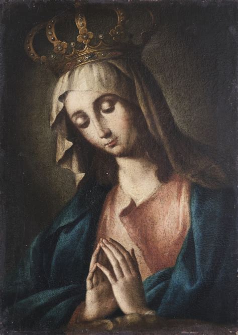 The Crowned Virgin Artista Lombardo Del Xvii Secolo