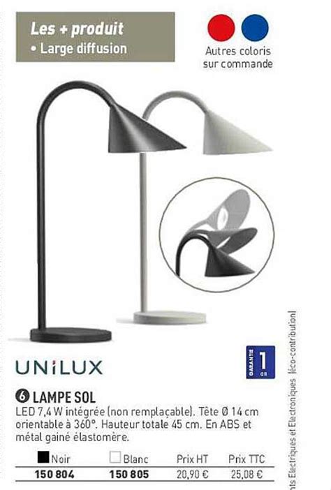 Promo Lampe Sol Unilux Chez Hyperburo ICatalogue Fr