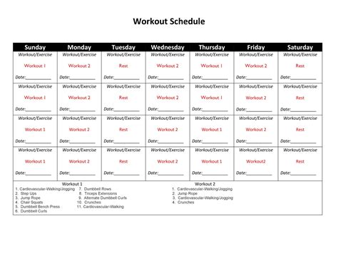 Effective Workout Log Calendar Templates Templatelab