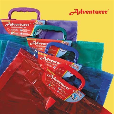 DM ADVENTURER EXPANDED Plastic Envelope Durable Pushlock Zipper Makapal