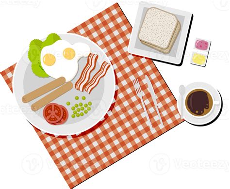 Breakfast Set Top View 35860948 Png