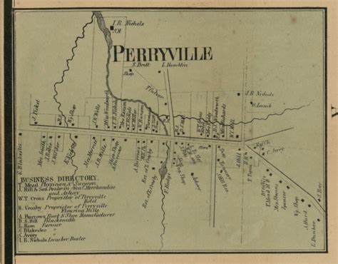 Perryville New York 1859 Old Town Map Custom Print Madison Co Old Maps