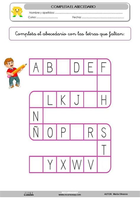 Repasamos El Abecedario Completa Con Las Letras Que Faltan