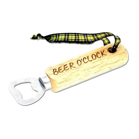 Wooden Beer O Clock Bottle Opener St Justin