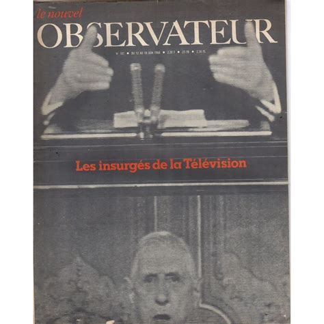 Le Nouvel Observateur N Juin Les Insurg S De La T L Vision