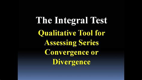 The Integral Test For Series YouTube