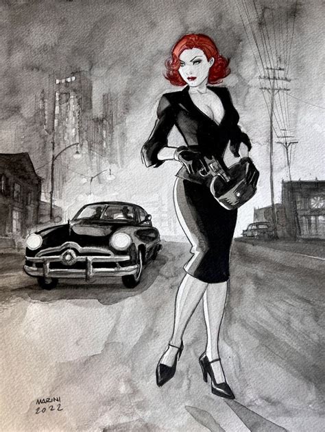 Marini Enrico Original Illustration Noir Burlesque Part