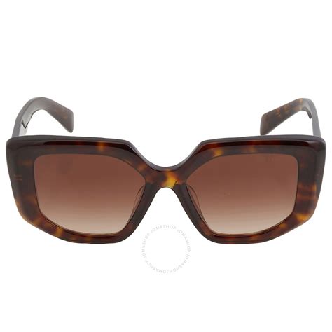 Prada Brown Gradient Geometric Ladies Sunglasses Pr 14zsf 2au6s1 52 8056597750233 Sunglasses