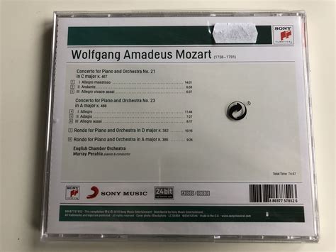 Wolfgang Amadeus Mozart Piano Concertos Nos 21 23 Rondos K 382