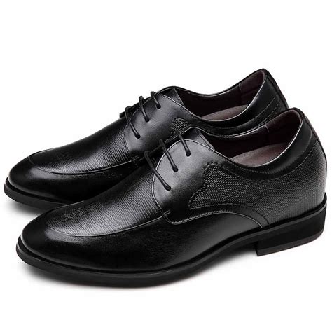 CHAMARIPA chaussure à talon homme chaussures rehaussantes noir cuir