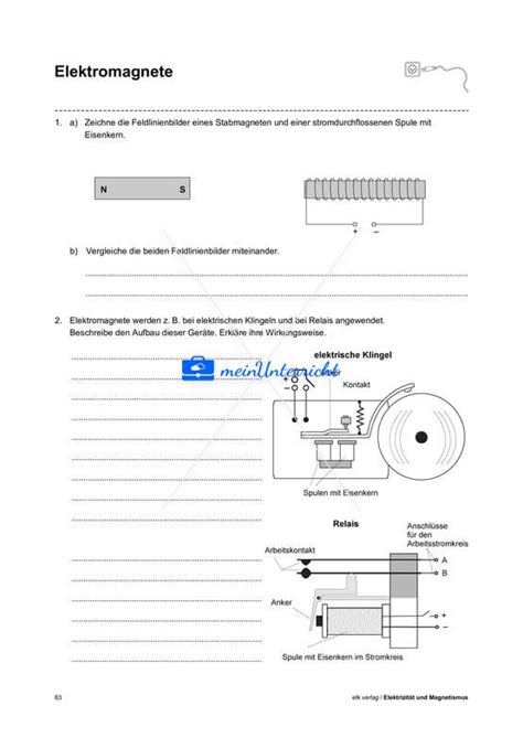 Arbeitsblätter Elektrizität und Magnetismus Teil 4 meinUnterricht