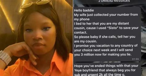 My Wife Is Suspecting Us Sugar Daddy Promises Side Chick N3 Million