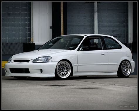 Honda Civic Ek White Ccw Classic Rides Styling Honda Civic Honda