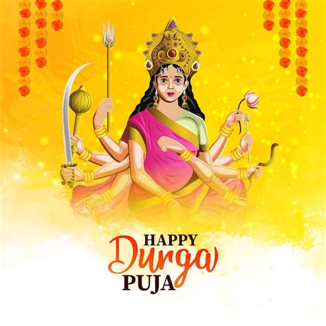 Premium Vector Goddess Durga Vector Illustration For Shubh Navratri