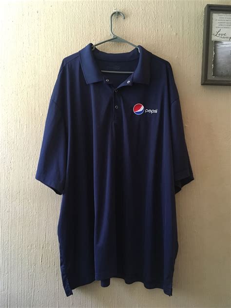 Pepsi Cola Employee Uniform Polo Shirt Navy Blue Size Gem