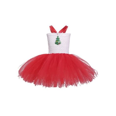 Freebily Enfant Fille Robe Noël Motif Sapin De Noël Tutu Robe De