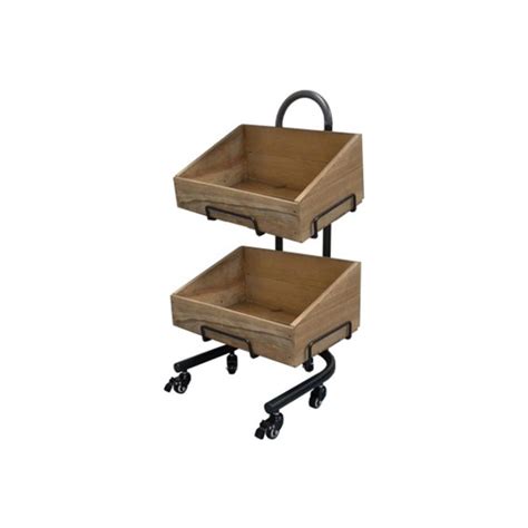 2 X Aged Slanted Top Wooden Crate Set Fresh Produce Displays