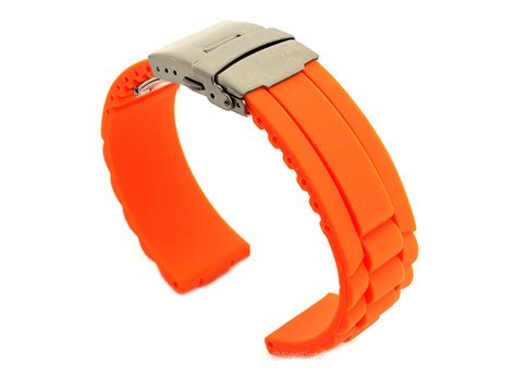 Silicone Rubber Watch Strap Band Waterproof Deployment Clasp