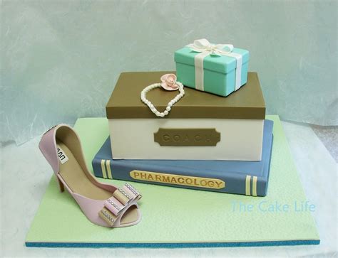 Shoe Box Cake With Tiffany Box And Book Made From Styrofoam Gumpaste