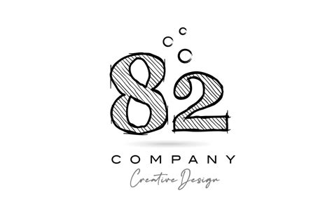 Hand Drawing Number 82 Logo Icon Design For Company Template Creative