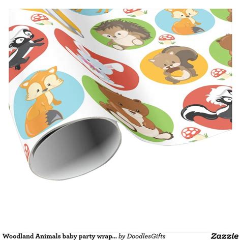 Woodland Animals baby party wrapping paper | Zazzle.com | Woodland ...