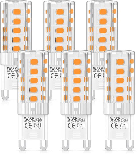 Minisun Pack Of 3 3w High Power Energy Saving G9 Led Light Bulbs 300