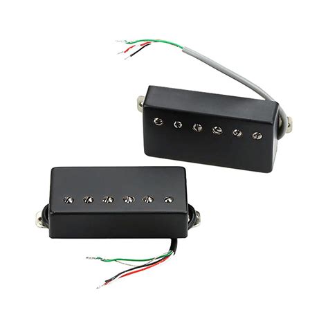 Hellery 2 Pieces Neck Bridge Pickup Double Coil Pickup Accessory Lp Styles Universal Dual Rails