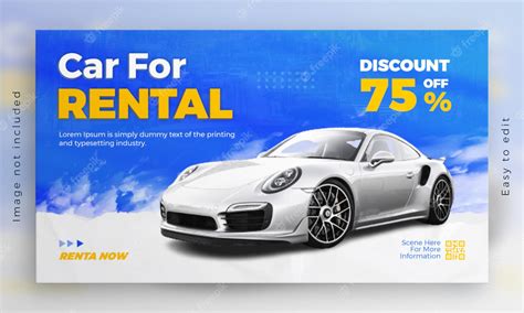 Premium PSD | Car rent special offer web banner discount social media ...