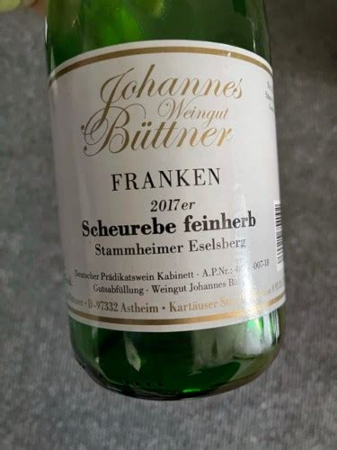 Weingut Johannes B Ttner Stammheimer Eselsberg Scheurebe Feinherb