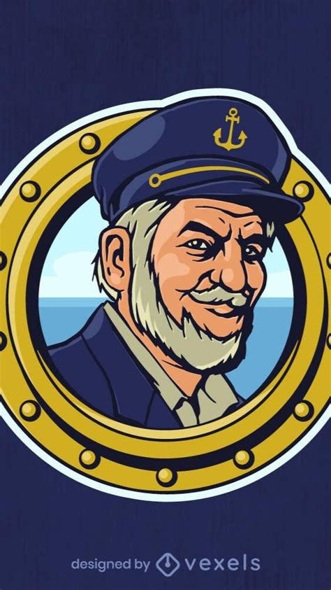 Captain Sailor Nautical Logo Template Nautical Logo Sailor Logo