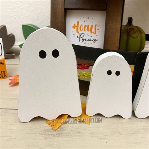 Mini Wood Ghosts Mini Ghosts Wooden Ghosts Tiered Tray Etsy