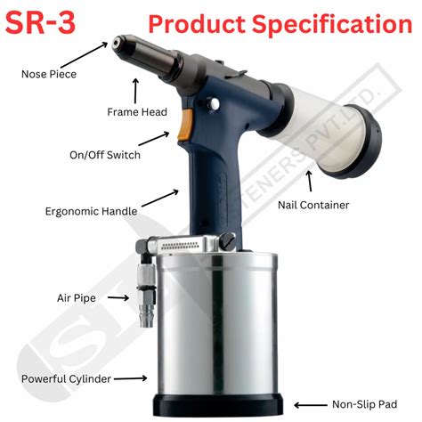 Aluminium SRC SR 3 Hydro Pneumatic Blind Rivet Tool For Agriculture 6