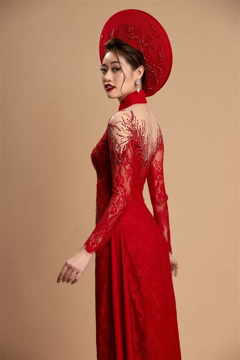 Lace Wedding Ao Dai With Beading Ao Dai Vietnamese Wedding Dress Ao