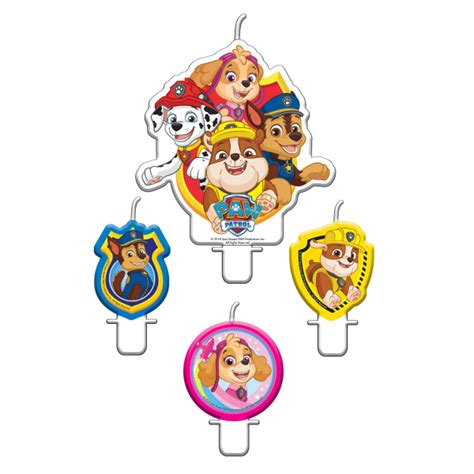 Set Lumanari Tort 4 Figurine Patrula Catelusilor Paw Patrol